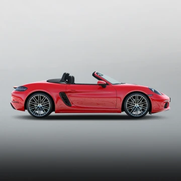Side View of Red Porsche 718 Boxster